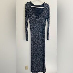 Victoria's Secret Grey Stretch Knit Long Sleeve Maxi Dress, Women's Medium